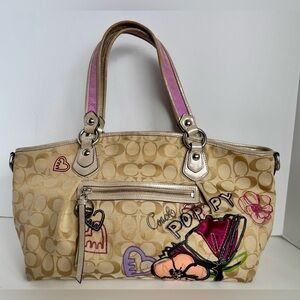 Coach Y2K Poppy Petal Print Applique Rocker Shoulder Bag